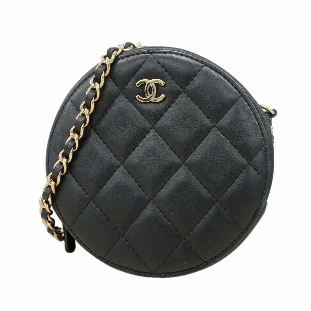 CHANEL Black Lambskin Leather Shoulder Bag - Picture 1 of 9
